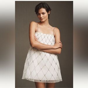 BHLDN White Dress with Silver Accents